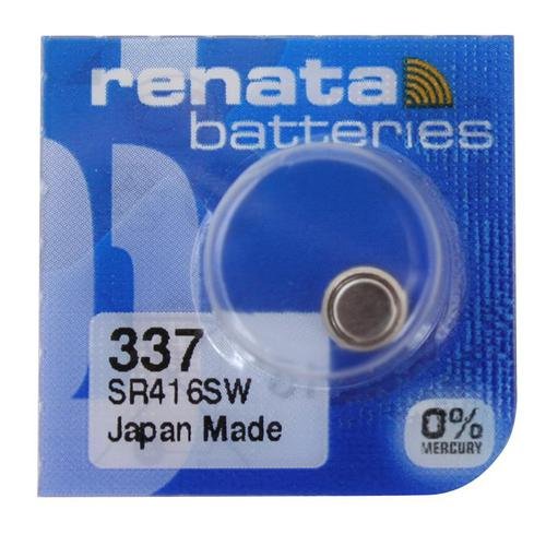 Renata 337 SR416SW SB silver oxide watch battery, 1.55 V, blister pack