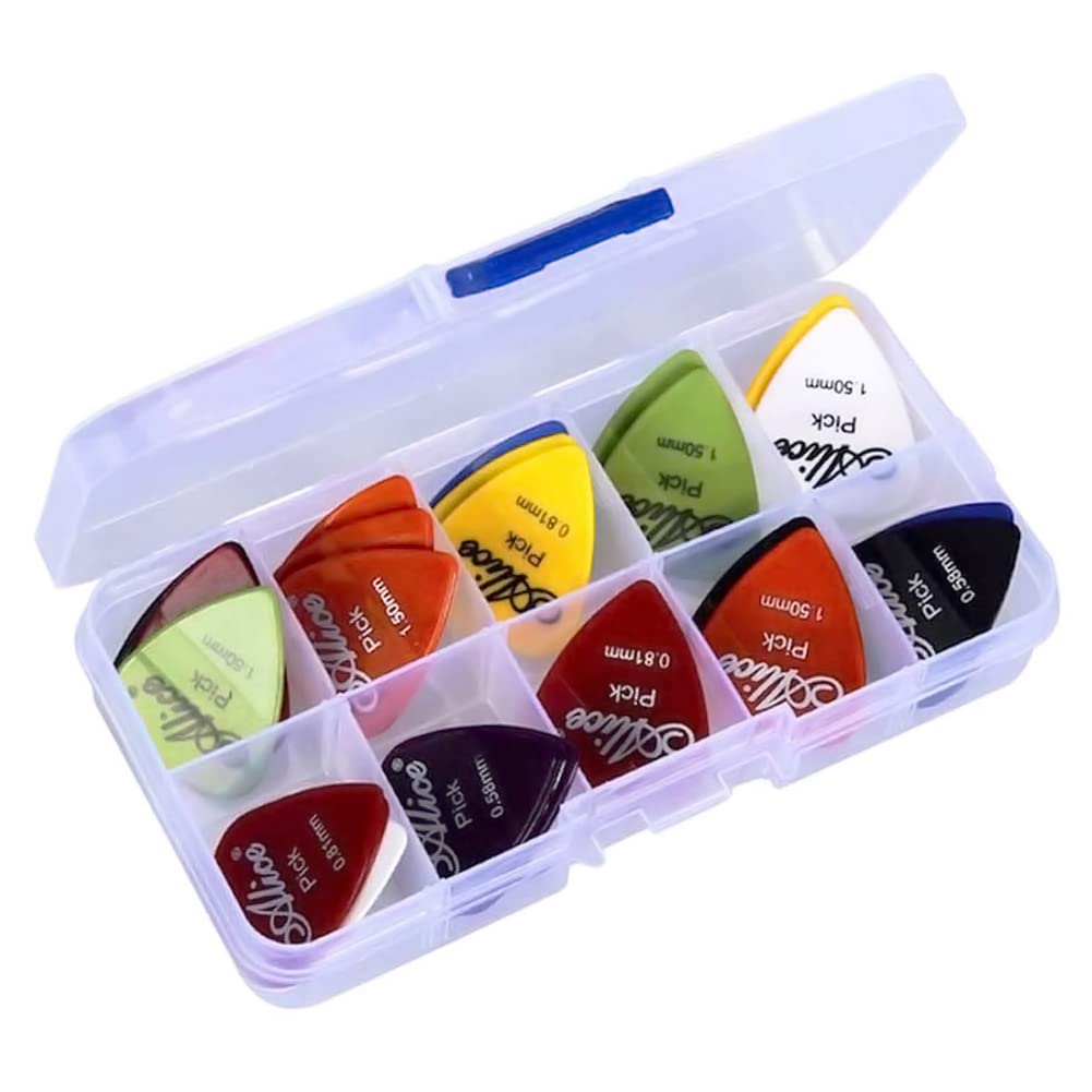 Guitar Picks, 60 Pcs Guitar Plectrums for Your Electric Acoustic or Bass Guitar Plectrum Pick Including 0.58mm 0.71mm 0.81mm 0.96mm 1.2mm 1.5mm