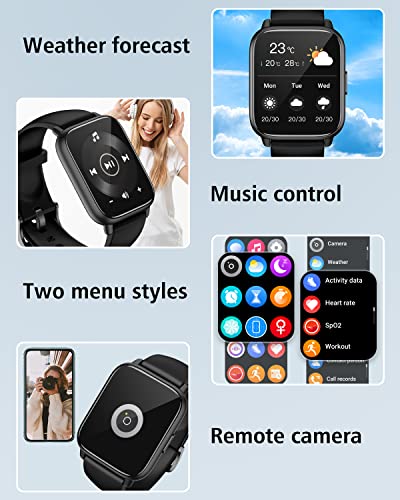 RUIMEN Smart Watch Answer Dial Call,Smart Watches for Women Men HD Touch Screen Fitness watch with SpO2-Monitor Heart Rate Sleep Monitor Pedometer Watch Multi Sports Mode for Android iOS