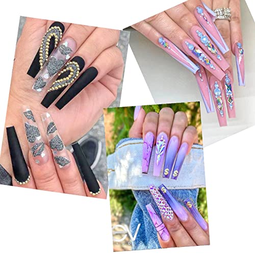 JZK 240x XXXL Clear Half Cover Extra Long Coffin Nail Tips For Acrylic Extensions, No C Curve False Nail Tips Long For Gel And Acrylic Nails, 3XL Finger Nail Extension Tips