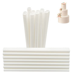 14 White Cake Dowels,Cake Support Rods,Plastic Cake Stand Sticks Cake Round Dowels for Tiered Cake Construction and Stacking Support (0.4 Inch Diameter, 9.45 Inch Length)