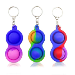 SafeHaven Simple Fidget Toy Keychain   Small Pop it Keyring   3pc Tie Dye Mini Poppet   Exclusively Designed Mini Pop it Key Chain (Tie Dye)