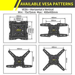 Alphamount TV Wall Bracket for Most 26-60 inch LED LCD Flat and Curved TVs up to 35kg, Sturdy TV Wall Mount with Tilt Swivel Extension, Max VESA 400x400mm, APPIMF7-E