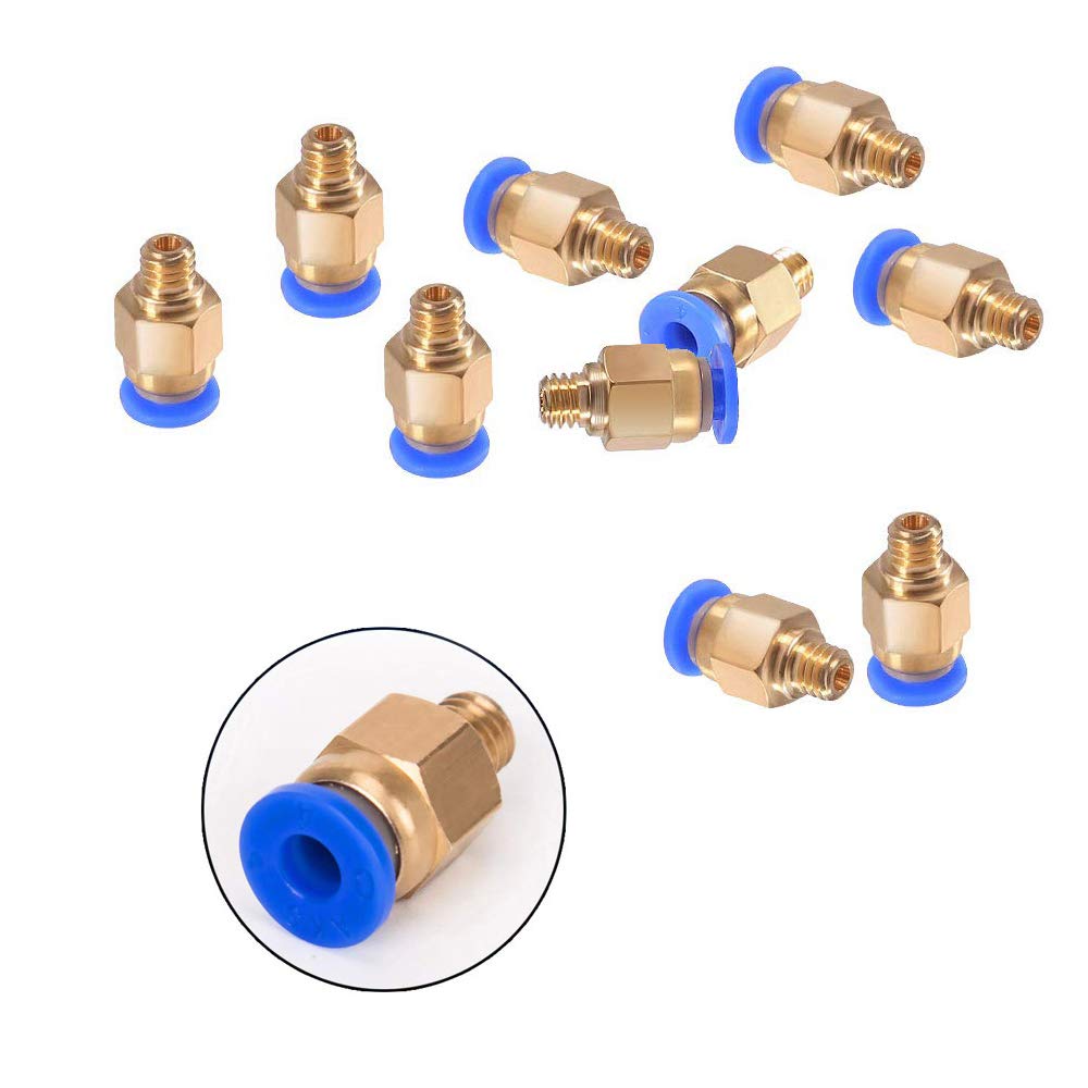 AOKIN 10 Pcs PC4-M6 Pneumatic Fitting for Creality Ender 3/3 Pro/3 V2, Ender 5/5 Pro/5 Plus, CR-10/10S, etc