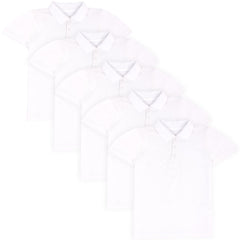 A2Z 4 Kids Girls Boys Polo T Shirts Plain Summer Tank Top & Tees Fashion - PL Polo T Shirt White 5 Pack 9-10