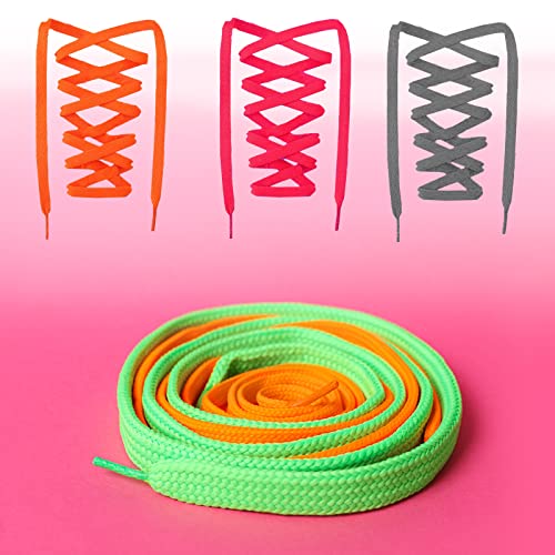 WanderGo 20 Pairs Colored Shoe Laces Flat Shoelaces, Multipack Shoestrings for Sneakers Skate Shoe Laces Boots Sport Shoes, Durable Replacement for Athletic Shoe Laces, 120cm/47inch, 20 Colors