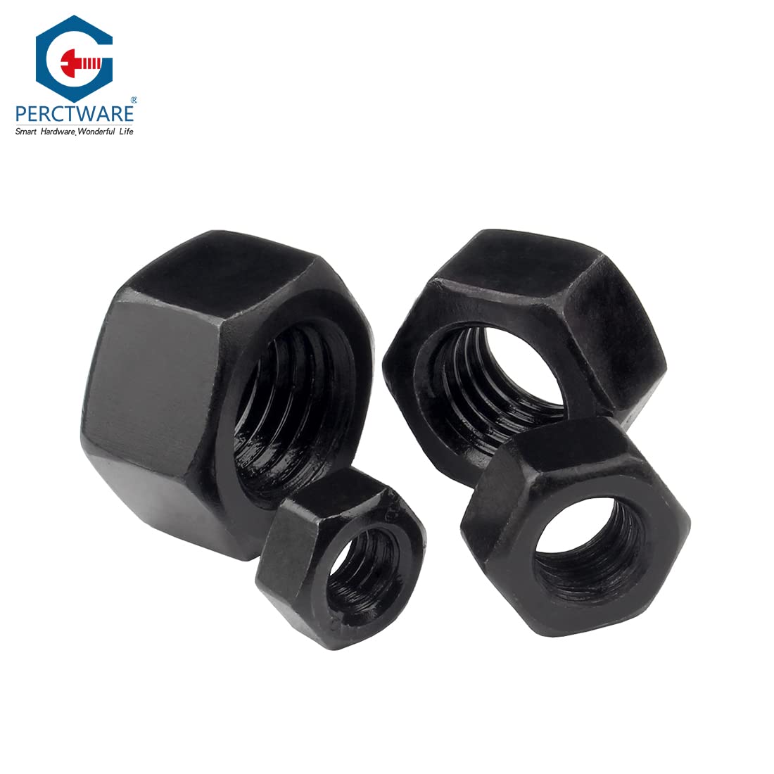 M5(5mm) Iron Black Hex Nut for Bolts & Screws Full Nuts with Coarse Thread DIN 934(Pack of 20)