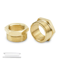 Bwintech 6 Pcs 3/8 inches Female to 3/4 inches Male BSP Thread Brass Hex Bushing Reducing Connector for Pipe Connecting Conversion