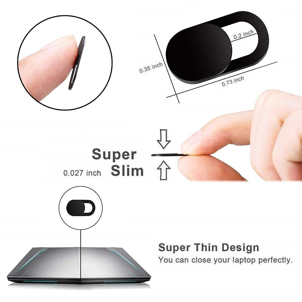 Camera Cover 6 PCS， Webcam Cover Slide，Ultra-Thin Webcam Cover Slide for laptop, MacBook, PC, Cell Phone and More Accessories，Protect Your Privacy and Security