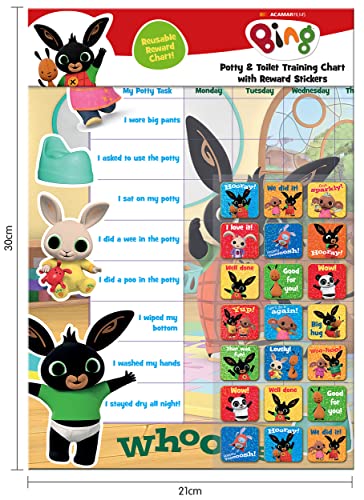 Paper Projects 01.70.30.014 Bing Potty & Training Reward Chart and Reusable Stickers, 29.7cm x 42cm