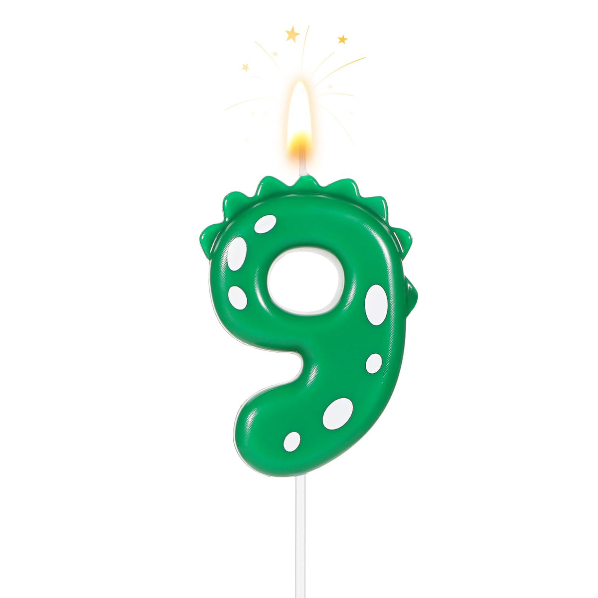 Birthday Number Candles, 2.8 Inch Dinosaur Candle Birthday Cake Candles Dinosaur Birthday Candle for Cake Dinosaur Candle Theme Party Decoration(Number 9)