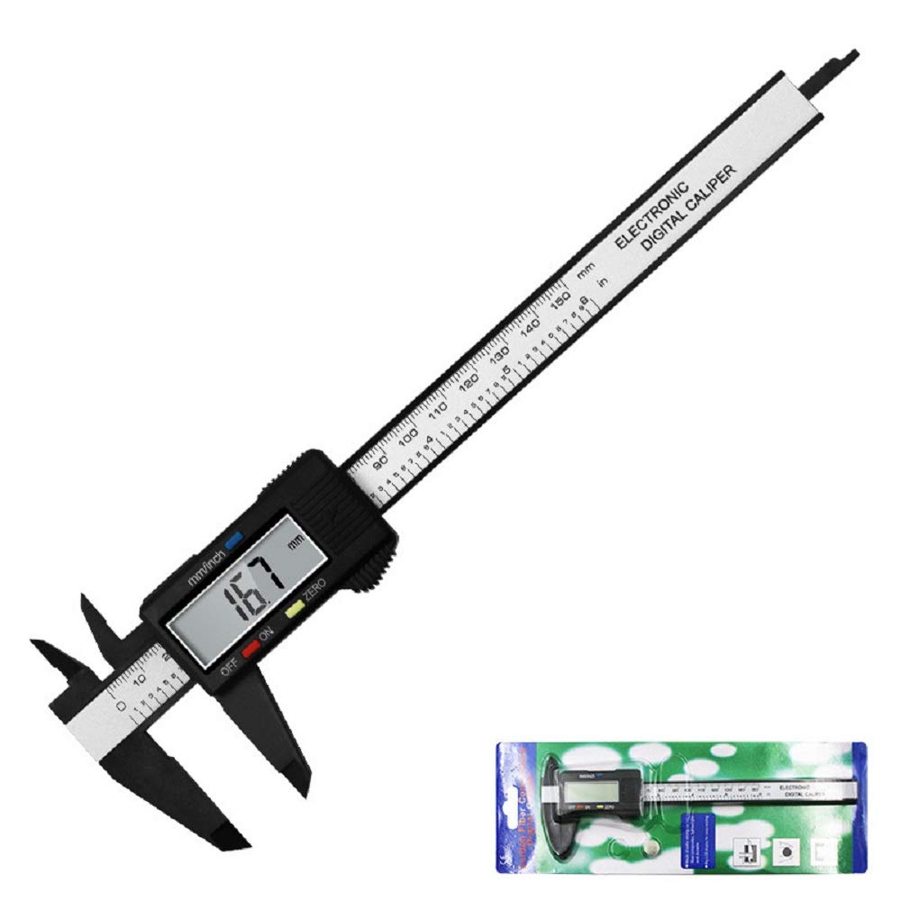 Electronic Digital Caliper 150mm 0-6 inches Vernier Caliper Measuring Tool Large LCD Screen Auto-Off Feature Inch and Millimeter Conversion,with Battery, Water Resistant,Household DIY