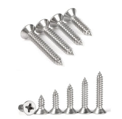 M3 Stainless Steel Self Tapping Screws,50pcs M3x30mm Phillips Flat Head Wood Srews DIY Woodworking Screws with Box (M3 X 30 50 PCS)