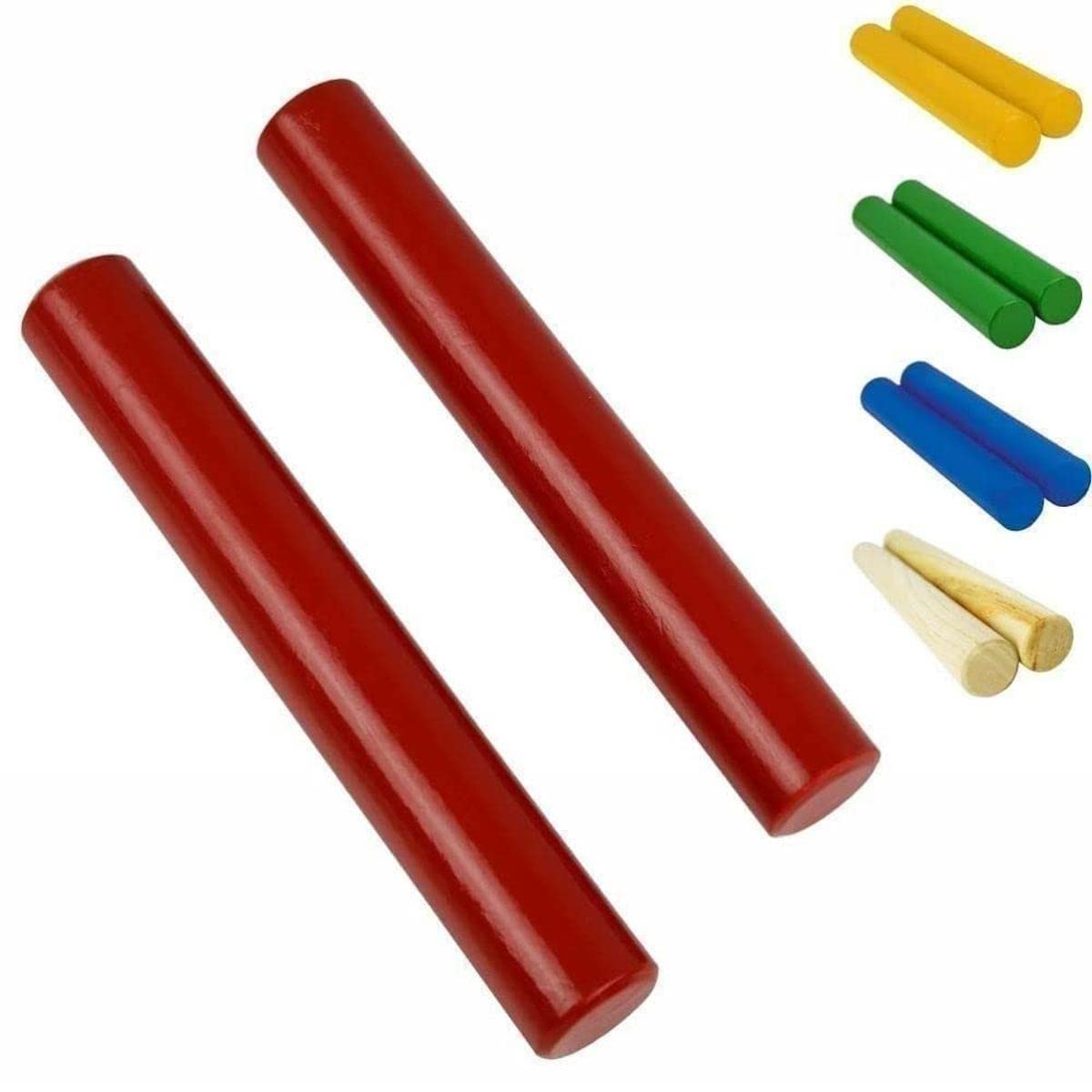 A-Star Red Wood Claves, 20cm - 2Pcs/Pair - Handheld Rhythm Sticks, Wooden Percussion Instrument