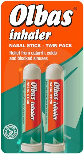 Olbas Nasal Inhaler pack of 2 - Nasal stick - relief from catarrh, colds and blocked sinuses