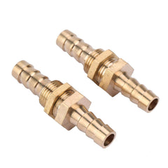 2 Pcs Hose Barb Brass Bulkhead Pipe Fitting Coupler Connector Adapter for Pipe Connection(8mm)