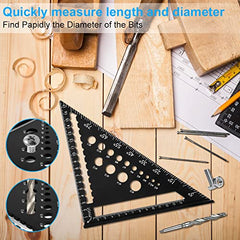 flintronic Triangle Ruler Carpenters Square Tool, Aluminium Metal Set Square Carpentry Triangle Ruler, Triangle Ruler Protractor, Aluminum Carpenters Roofing Square, Metric Woodwork Square