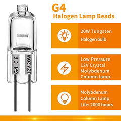 G4 Halogen Bulbs, 12 Pcs 10W 12V Halogen Light Bulbs 2 Pin Clear Capsule Lamp Bulb, Halogen-Pin-Base-Lamp Warm White Light Clear Capsule for Cooker Lighting, Signal Lights, Track Lighting (12)