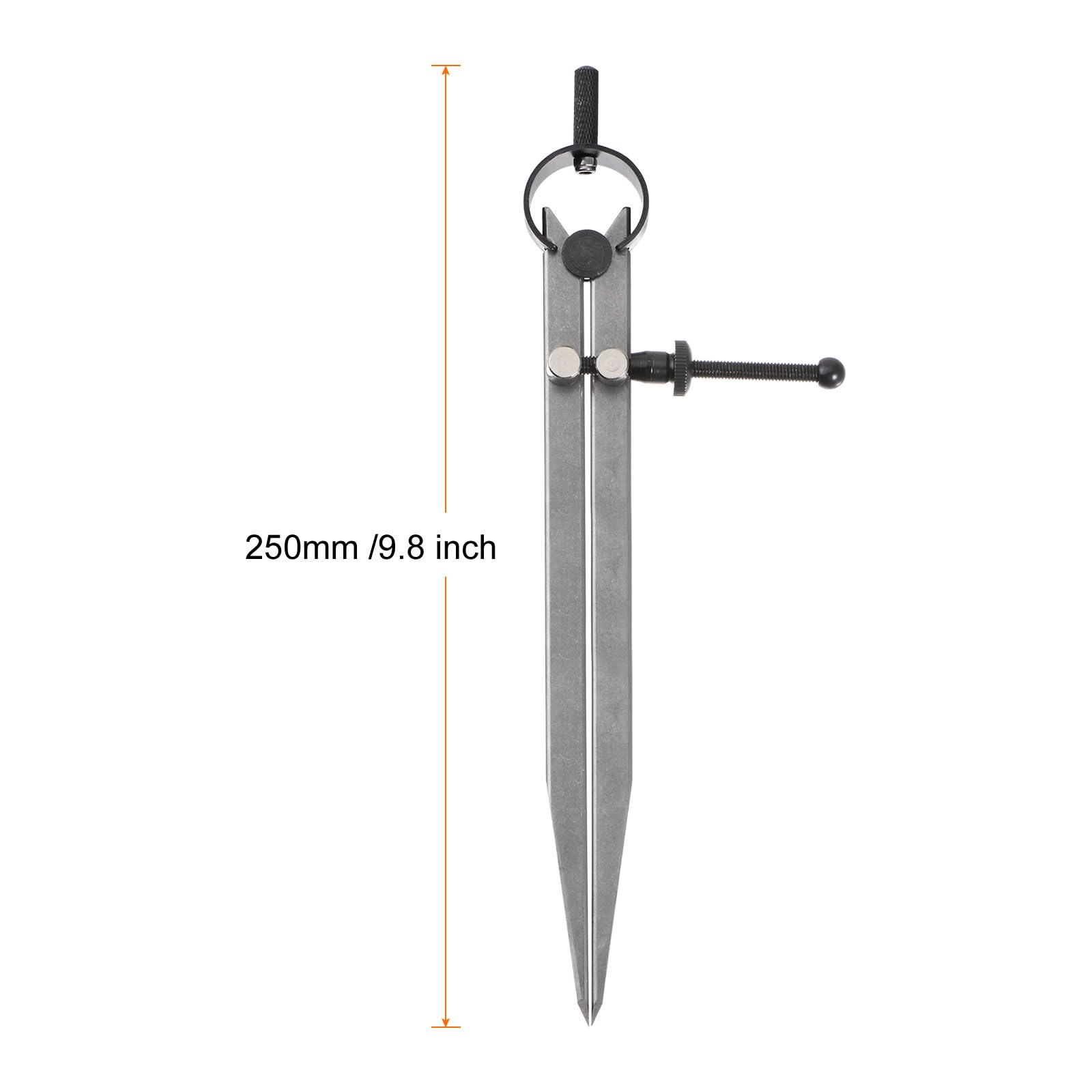 sourcing map Spring Joint Caliper 8 inch / 200mm Adjustable Spring Divider Caliper with Solid Nut for Metalworking Geometry Drawing Woodworking, Flat Leg