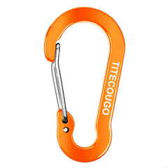 Carabiner Keychain,Aluminum D-ring Locking Carabine D-Shape Lock Snap Backpack Water Bottle Keychain Climbing Gear Accessories EDC Camping Tent Multi Function Tool Multiple Colors Gold 1 Pack