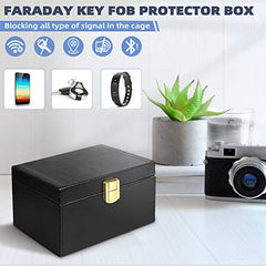 Samfolk Faraday Box and Pouch 2 Pack, Keyless Entry Car Key Safe Protector,RFID Anti-Theft Signal Blocking Cages