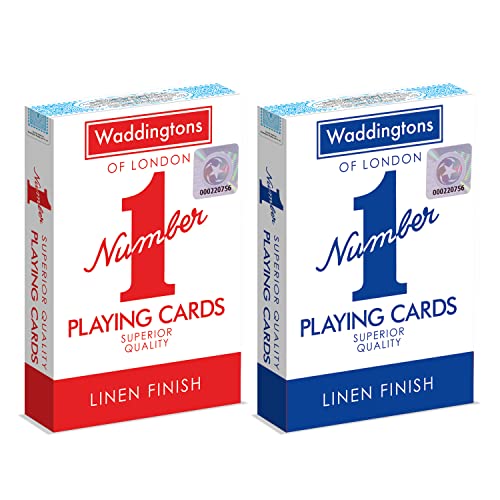 Waddingtons Number 1 Playing Card Game, play with one of red or blue deck of cards, great travel companion, gifts and toys for Boys, Girls and adults.