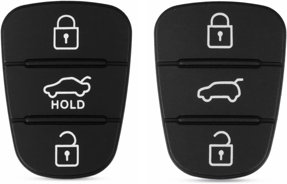 2-Pack 3-Button Rubber Buttons Car Key Case Replacement for Kia Sportage Ceed Soul Venga Hyundai i10 i20 i30 ix20 ix35 Auto Key Fob Cover