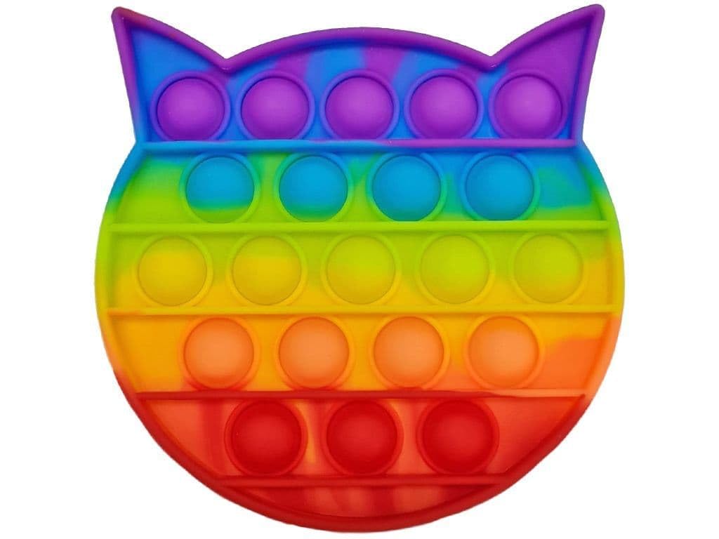 Ranzah Kitten Fidget Toy  Push Pop Bubble Sensory Poppet Toys For Kids And Adults  Rainbow Popper Pop Up Toys For Fun Autism Special Needs Silicone Stress Reliever Fidget Toys (Kitten)