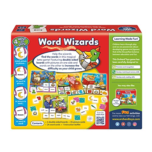 Orchard Toys Word Wizards Spelling Game - Educational Word Games for 4 Year Olds and Up - Alphabet, Word Building and Phonics Games - Learning Toys and Gifts for Kids, Boys and Girls - Age 4and