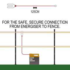 Electric Fencing Live Fence Connector Connection Heart Energiser Lead 125cm