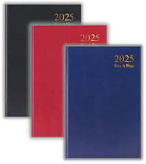 2025 Diary A4   A5   A6 Diary week to view page a day   desk diary   hard backed for home and office use (Red, A4 day a page)