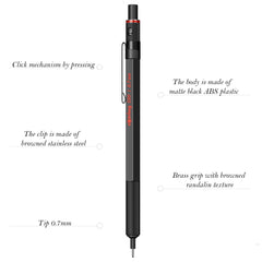 Rotring 500 Mechanical Pencil 0.7mm - Black Barrel