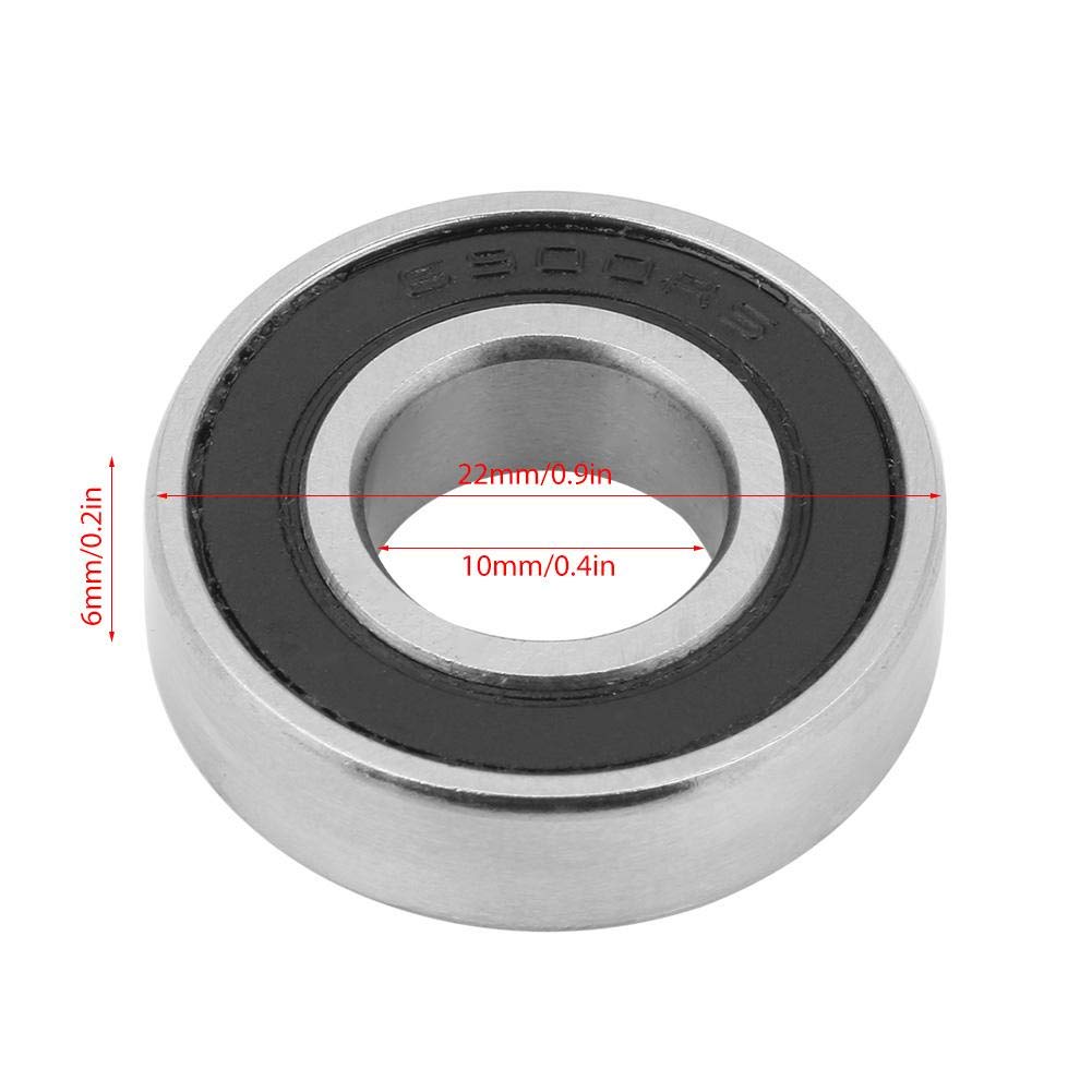 Deep-groove Bearing, 10pcs 6900-2RS Rubber Sealed Bearing, for Skateboards, Inline Skates, Scooters(10mm*22mm*6mm)