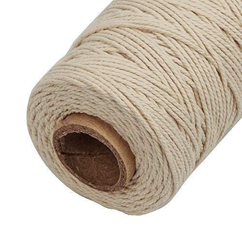 Tenn Well Butchers String, 3Ply 100m Strong Cotton Kitchen Twine Food Safe Oven Cooking String for Meat Trussing Tying, Chicken Roasting and Sausage Making (Beige)