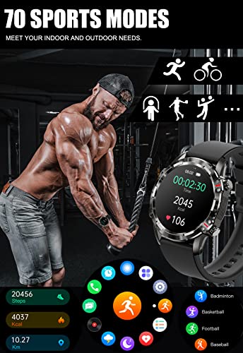 Smart Watch for Men with Answer and Make Calls 1.32'' HD Screen Heart Rate Sleep Monitor Activity Tracker Fitness Tracker Watch with Pedometer Calorie Stopwatch Sport Smartwatch for iOS Android
