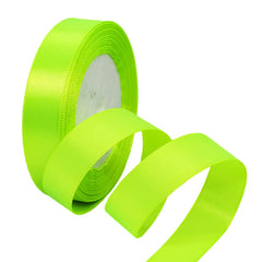 Fluorescent Green Ribbon 20mm for Gift Wrapping,22M Double Sided Satin Ribbon Green Polyester Ribbon Balloon Ribbon Fabric Thick Ribbon for Crafting,Xmas,Valentine,Bouquets,Cake Wedding Party Decor