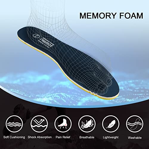 riemot Women's Men's Memory Foam Insoles, Super Soft Replacement Innersoles for Running Shoes, Trainers, Work Boots, Walking Shoes Comfort Cushioning Shoe Inserts, Men Navy UK 9 EU 43