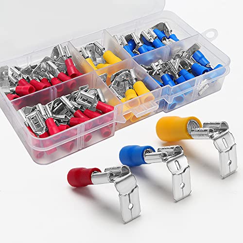 YIXISI 80 PCS Piggy Back Spade Electrical Connectors Crimp Terminal, Insulated Crimp Connectors Set