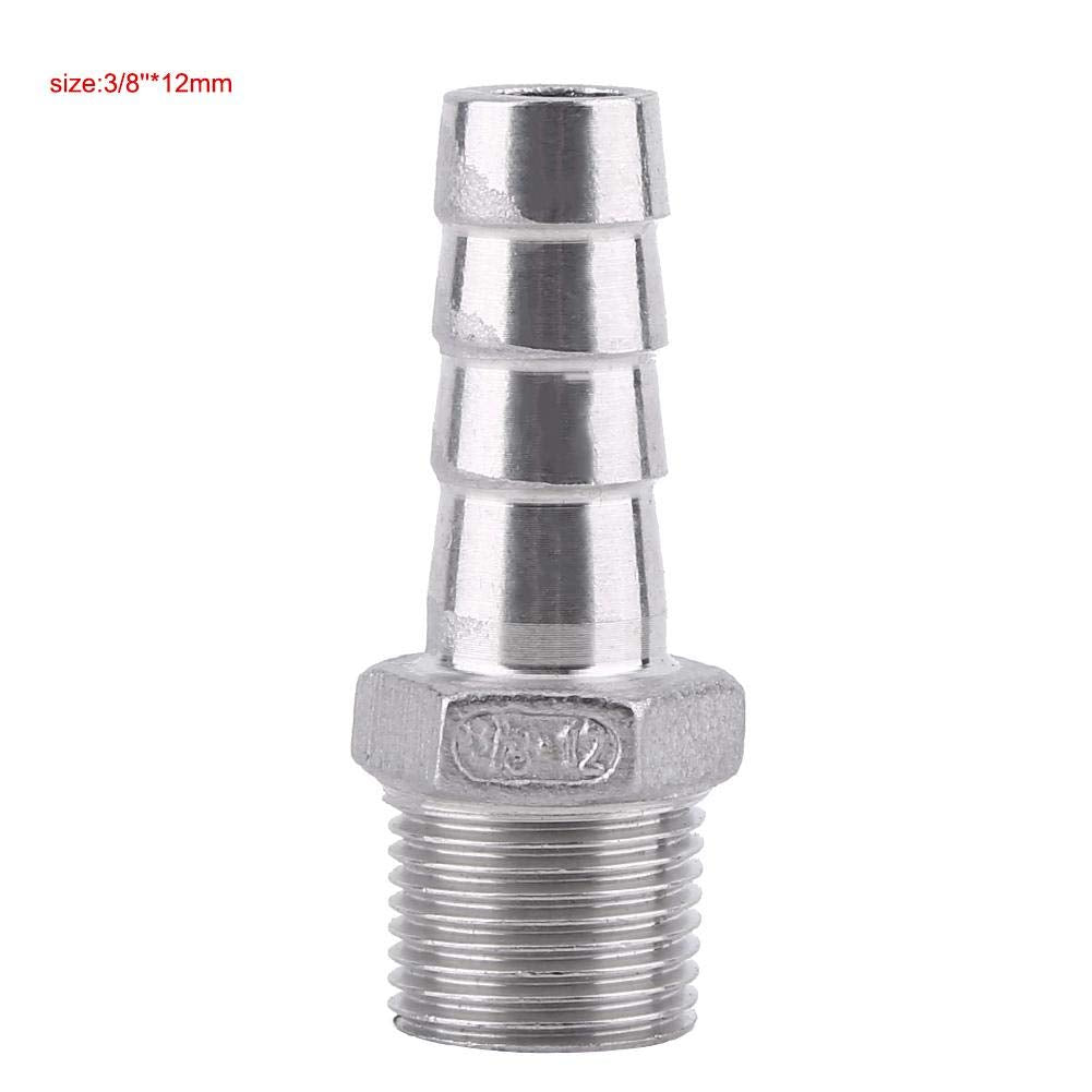 1 x SS304 Stainless Steel Barbed Hose Connector with Thread Adaptor DFE Tail Pipe 1/8~3/4