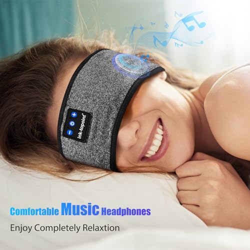 Sleep Headphones,Wireless Headphones Headband,Music Headband Ultra-Soft Sleeping bedheadphones Cool Gadgets for Dad/Men/Women/Teen,Bluetooth Headphones with Microphone,Birthday Gifts for Her Him