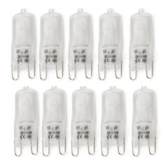 10x G9 Halogen Bulbs 20W 230V 2800K Warm White Frosted Capsule Lamps Dimmable, No Strobe, No Flicker (20, watts)