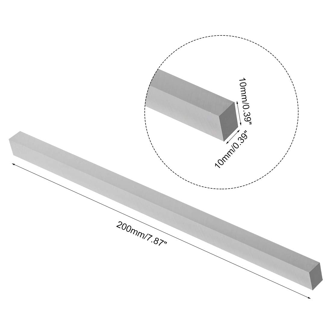 sourcing map HSS Lathe Tool Bit 10mm x 10mm x 200mm, Square Lathe Turning Tool Blanks, High Speed Steel Rectangular Fly Cutter Mill Blank, 2pcs