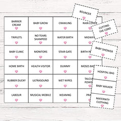 Pink Bee Parties Baby Shower Bingo - Baby Shower Party Game for up to 20 Players - PINK STARS