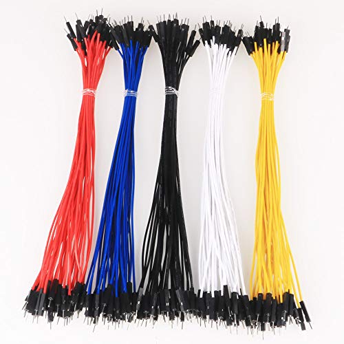 GTIWUNG 150PCS Breadboard Jumper Wires Male to Male 0.1'' Square Head, Multicolored Ribbon Cables, 24AWG 20CM Solderless Flexible Breadboard Jumper Wires Cables Line 1P to 1P for Arduino-like projects