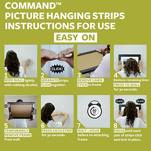 Command Picture Hanging Strips, 4 x 2 Small and 8 x 2 Medium Adhesive Strips - For Pictures & Frames in Different Sizes - Damage Free Hanging