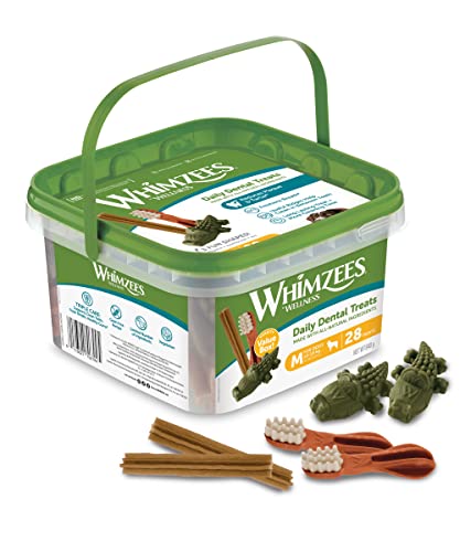 Whimzees Daily Dental Treats (Pack of 28) M 12-18kg 9and Months 840g