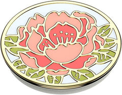 PopSockets: PopGrip Expanding Stand and Grip with a Swappable Top for Phones & Tablets - Blooming Peony Pink Enamel, universal