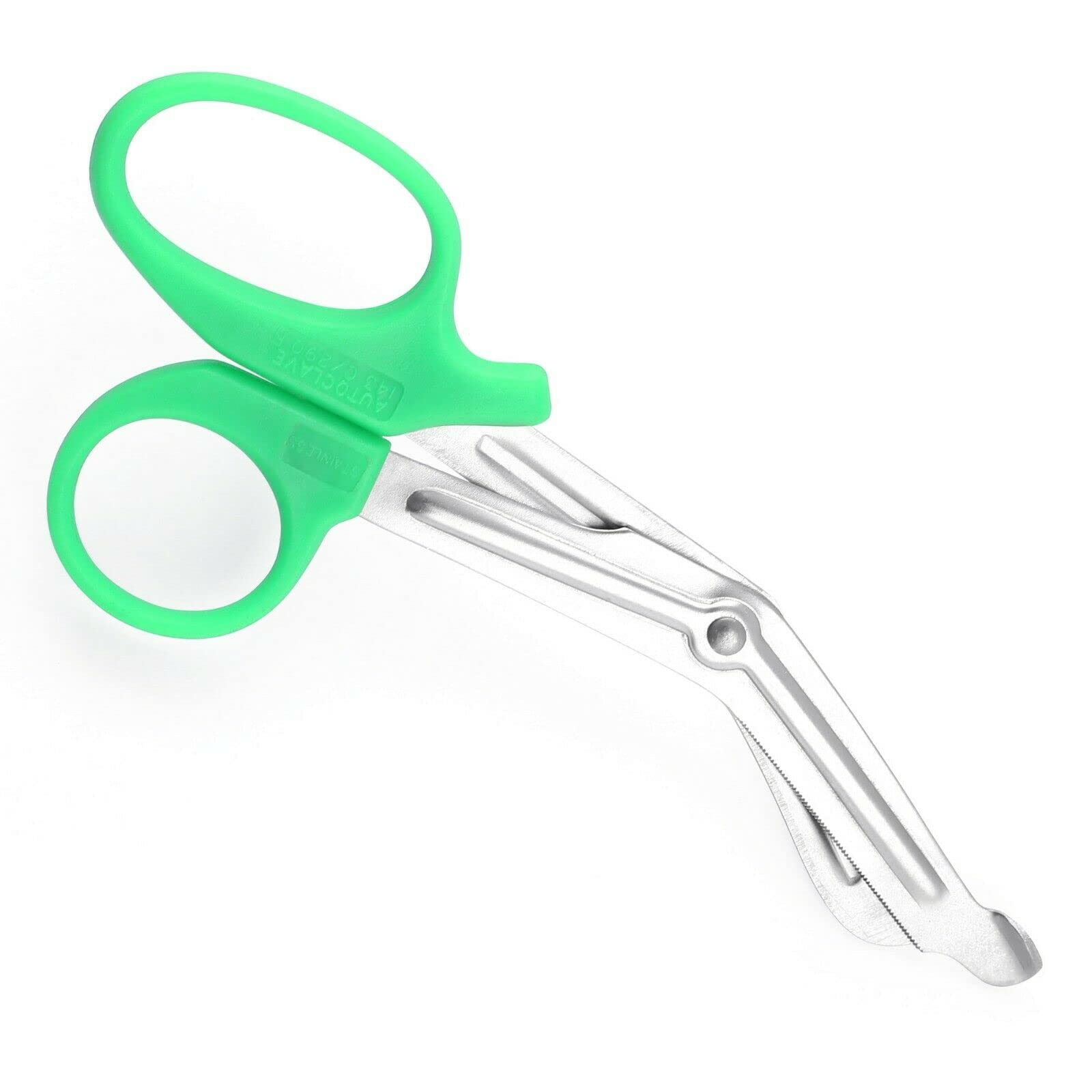 Scissors, EMT and Trauma Shears, Titanium Bandage Shears 5.5'' Bent Stealth for Nurses, Students, Emergency Room (Green 5.5)