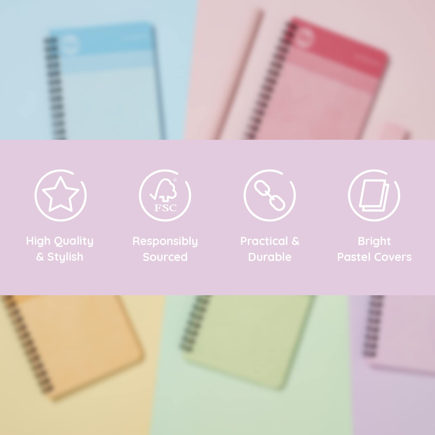 NU Notebooks - Cloud Pastels Range - A6 Blue Notebook - Wirebound Notebook - 110 Pages (NU004116-FSC)