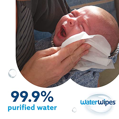 WaterWipes Plastic-Free Original Baby Wipes, 360 Count (6 packs), 99.9% Water Based Wipes, Unscented for Sensitive Skin